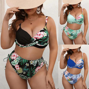 Women's High Waist Plus Size Swimwear Bikini Set