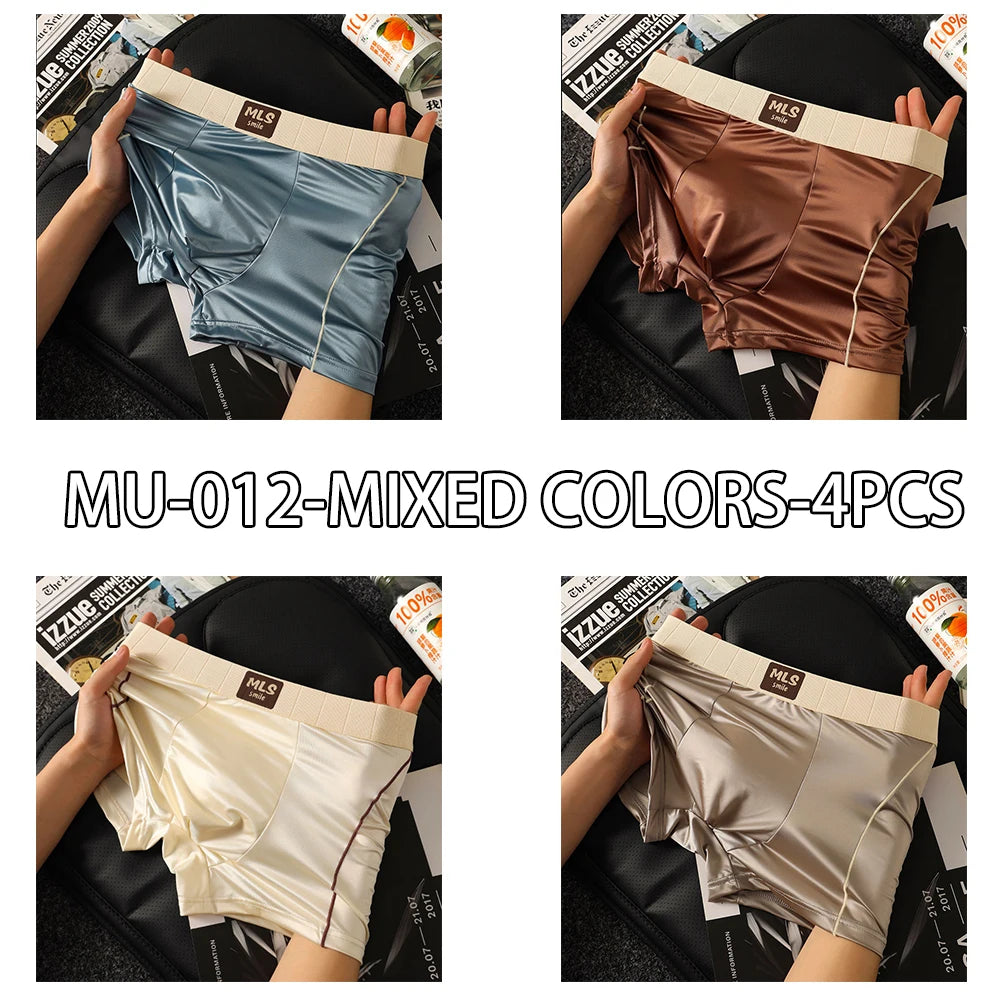 Men’s Lightweight Breathable Satin Silk Boxers
