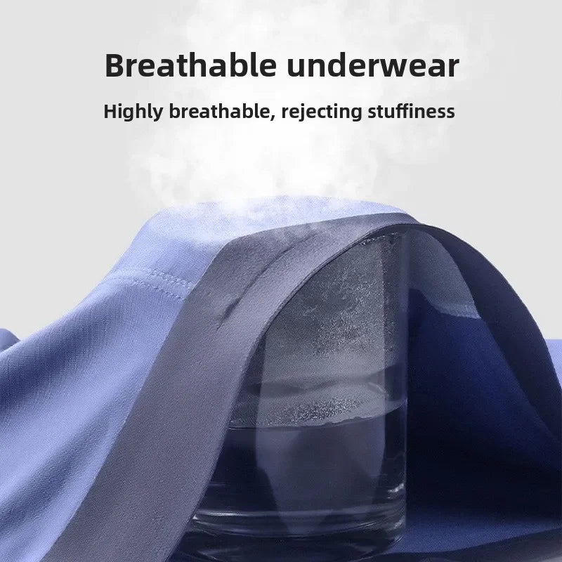 3-piece set of men's breathable, thin satin silk boxers