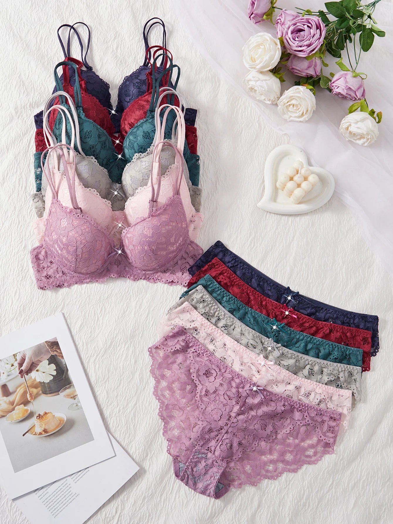 Women's 6-Piece Lace Underwear Set.