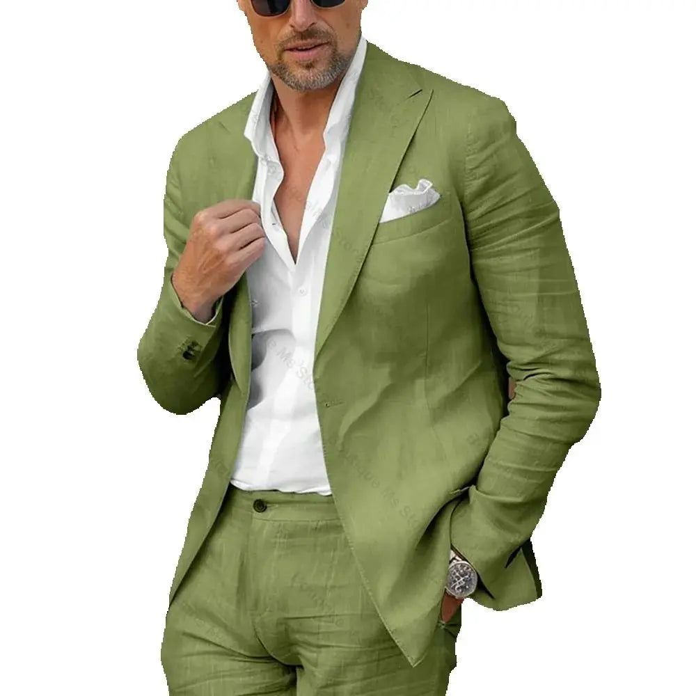 New Men's Digital Print Casual Suit