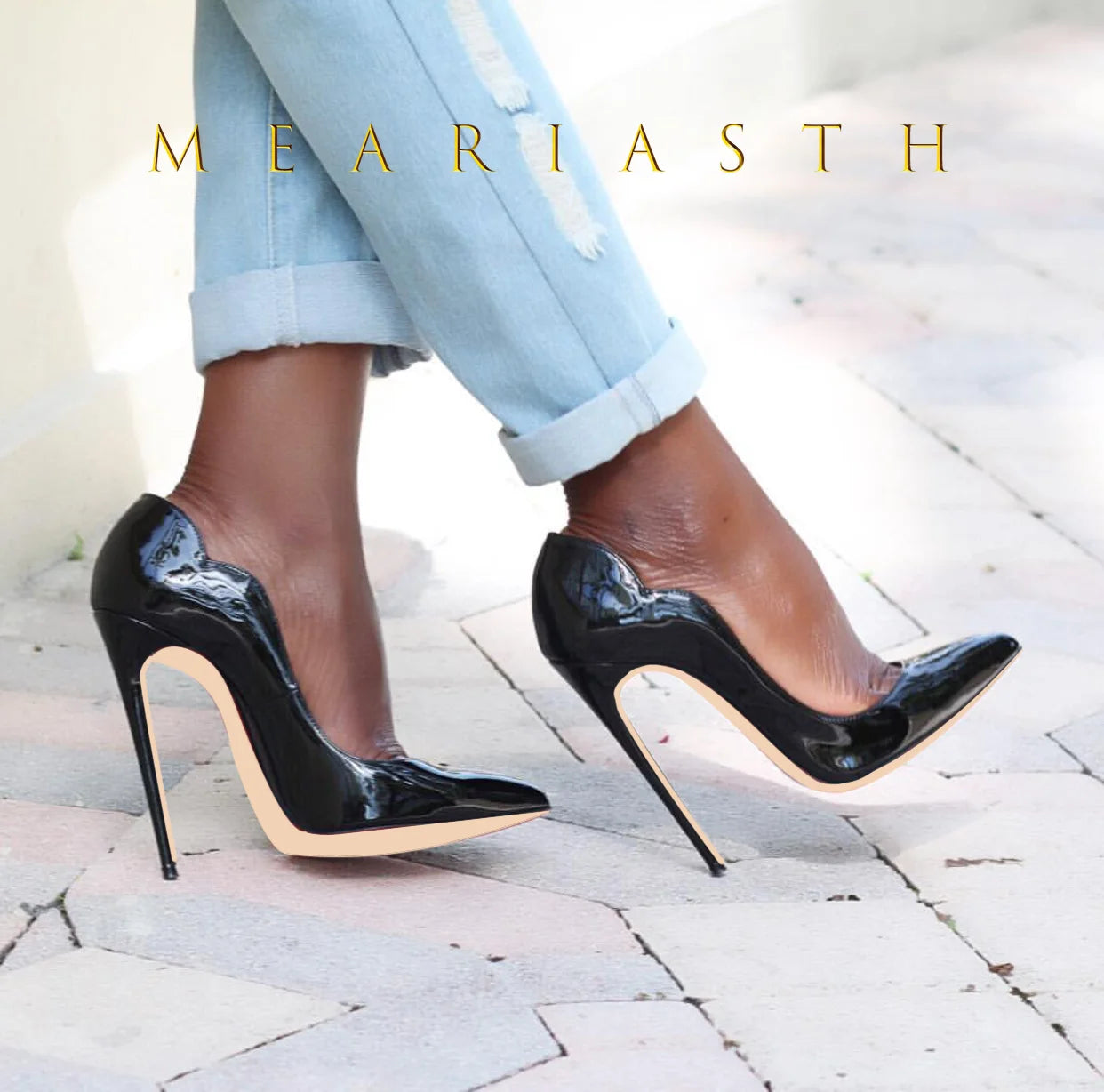 Women's 12cm High Heels Patent Leather Shoes.