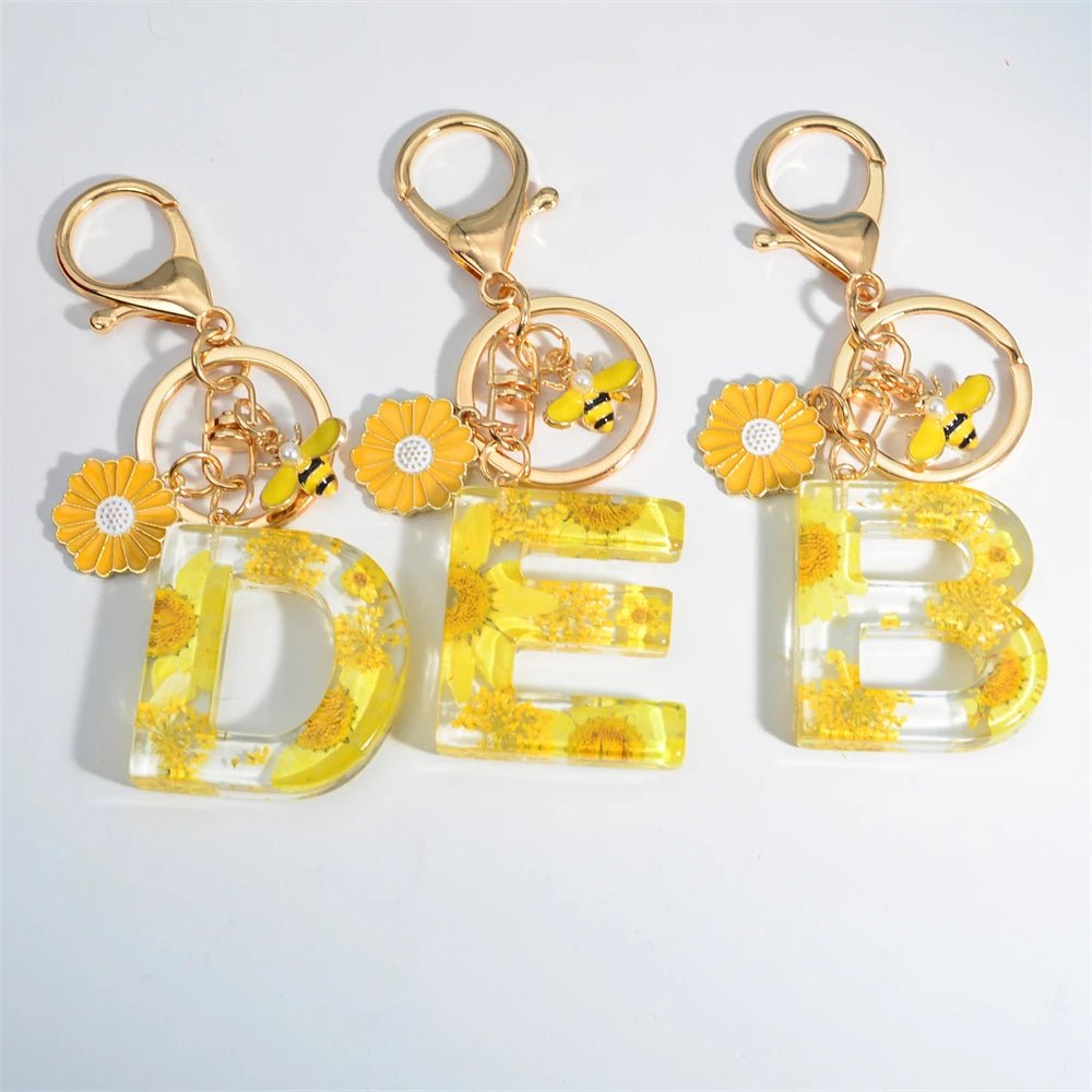 Cute Artificial Pearl Bee Pendant Keychain