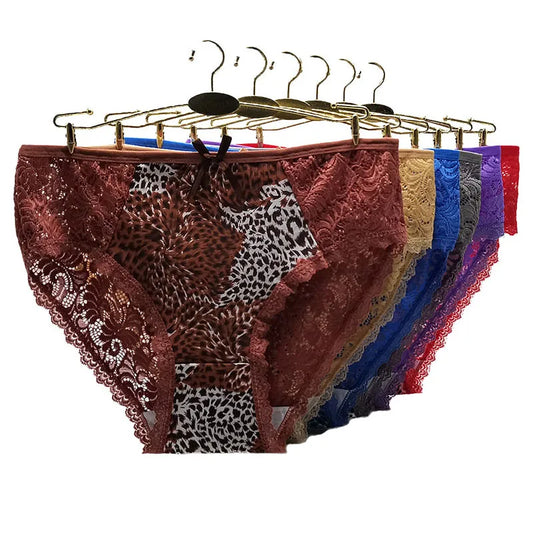 Women's 6 Piece Leopard Print Plus Size Panties.