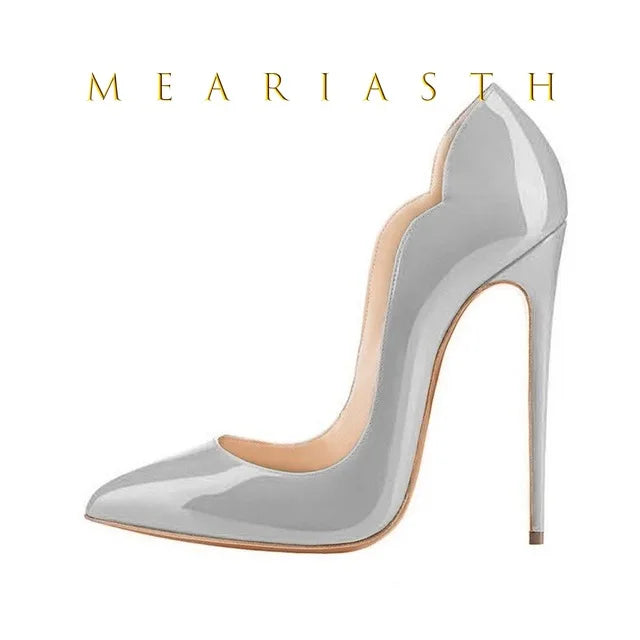 Women's 12cm High Heels Patent Leather Shoes.