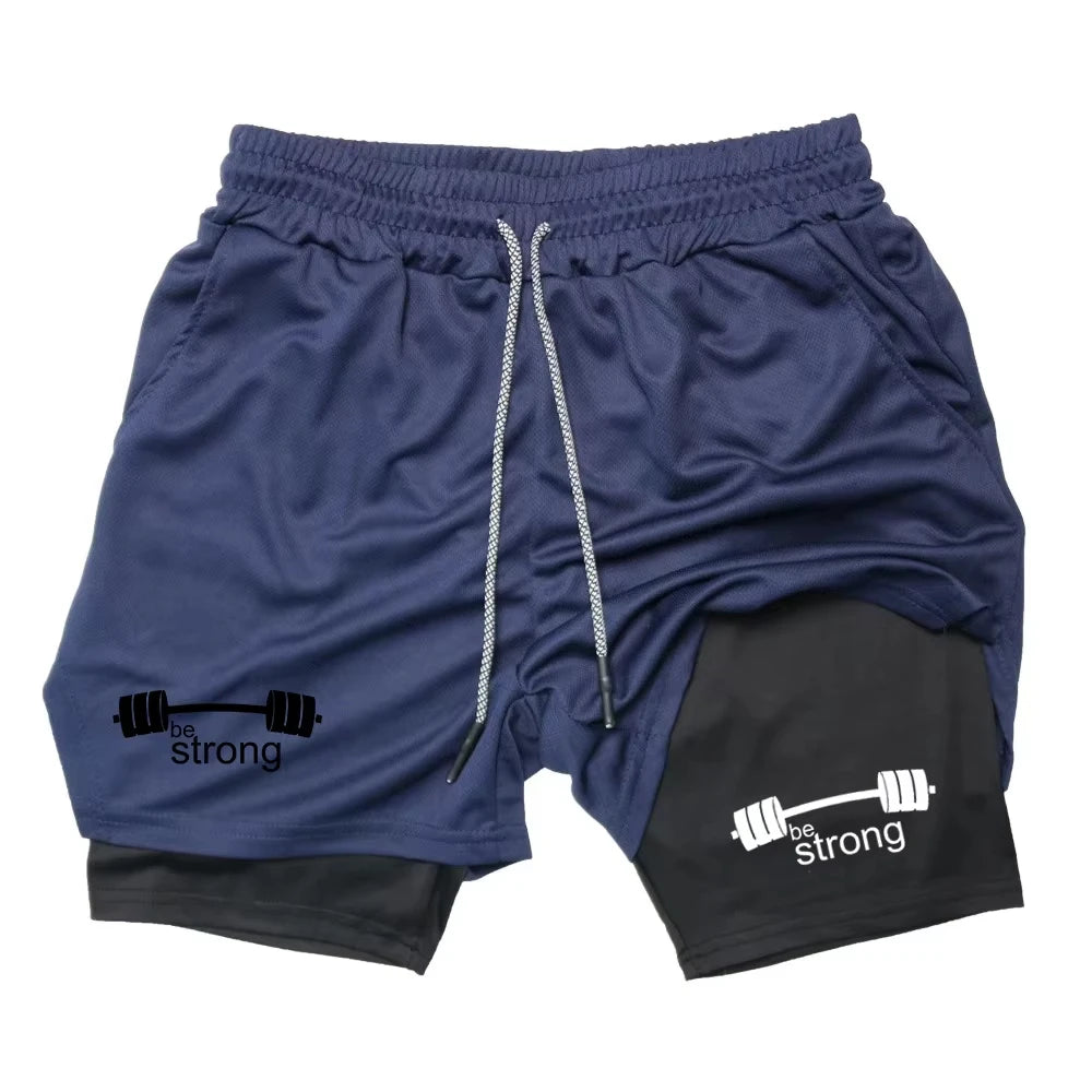 Men's 2-in-1 Fitness Exercise Quick-Drying Shorts