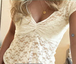 Load image into Gallery viewer, Lace Short Sleeved Beach Top For Women
