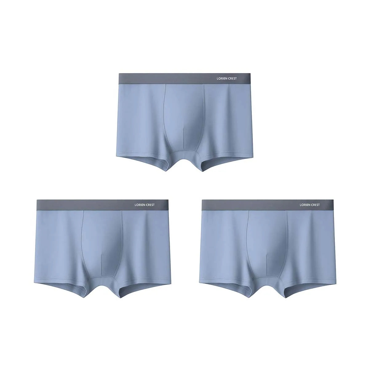 3-piece set of men's breathable, thin satin silk boxers
