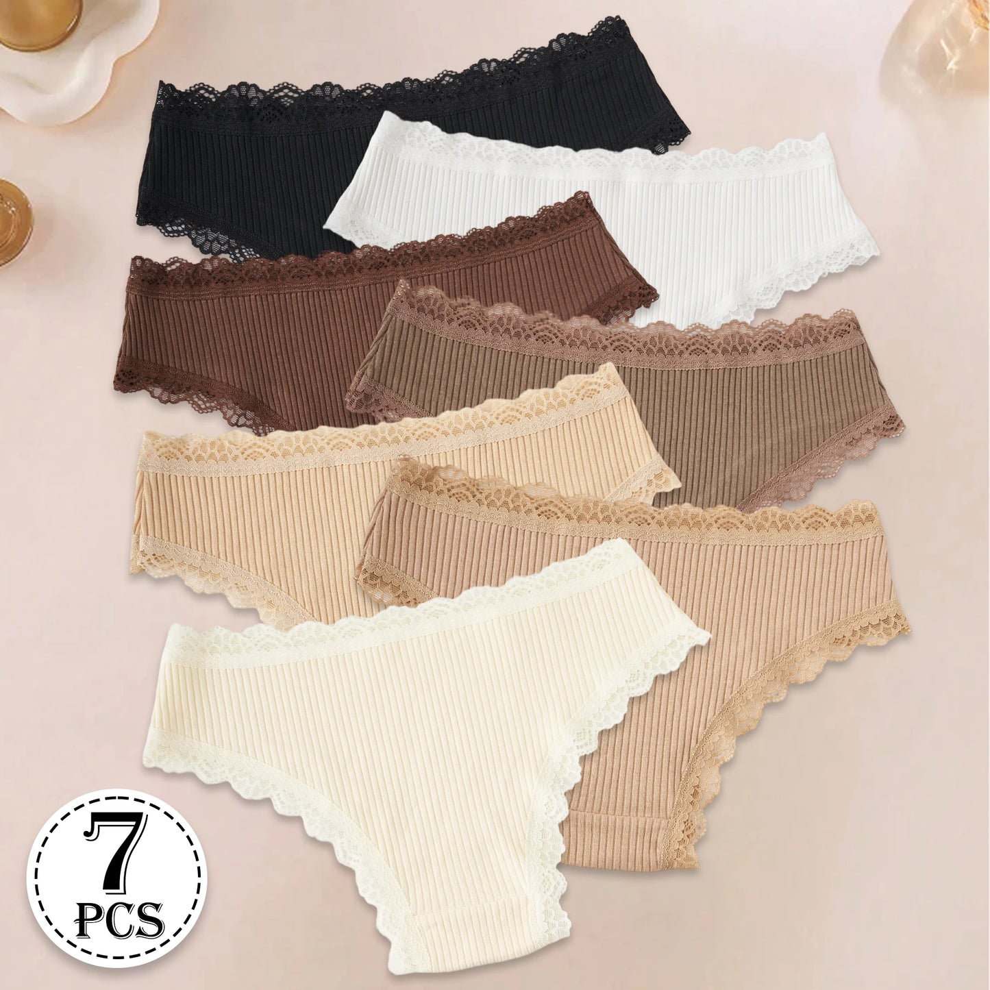 7 Pack of New Fashion Cotton Women's Briefs.