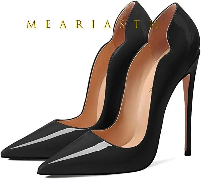 Women's 12cm High Heels Patent Leather Shoes.
