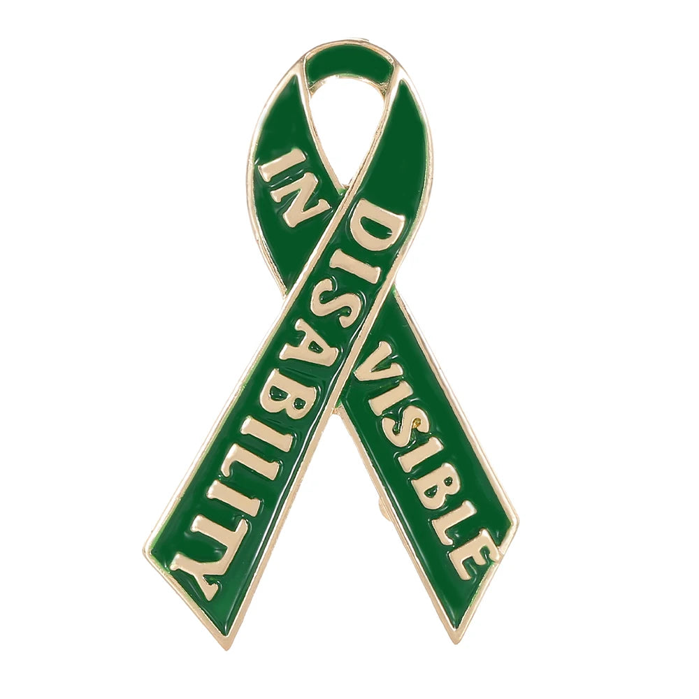 Sunflower Pattern Red Ribbon Enamel Brooches Disability in Visible Hope Pins