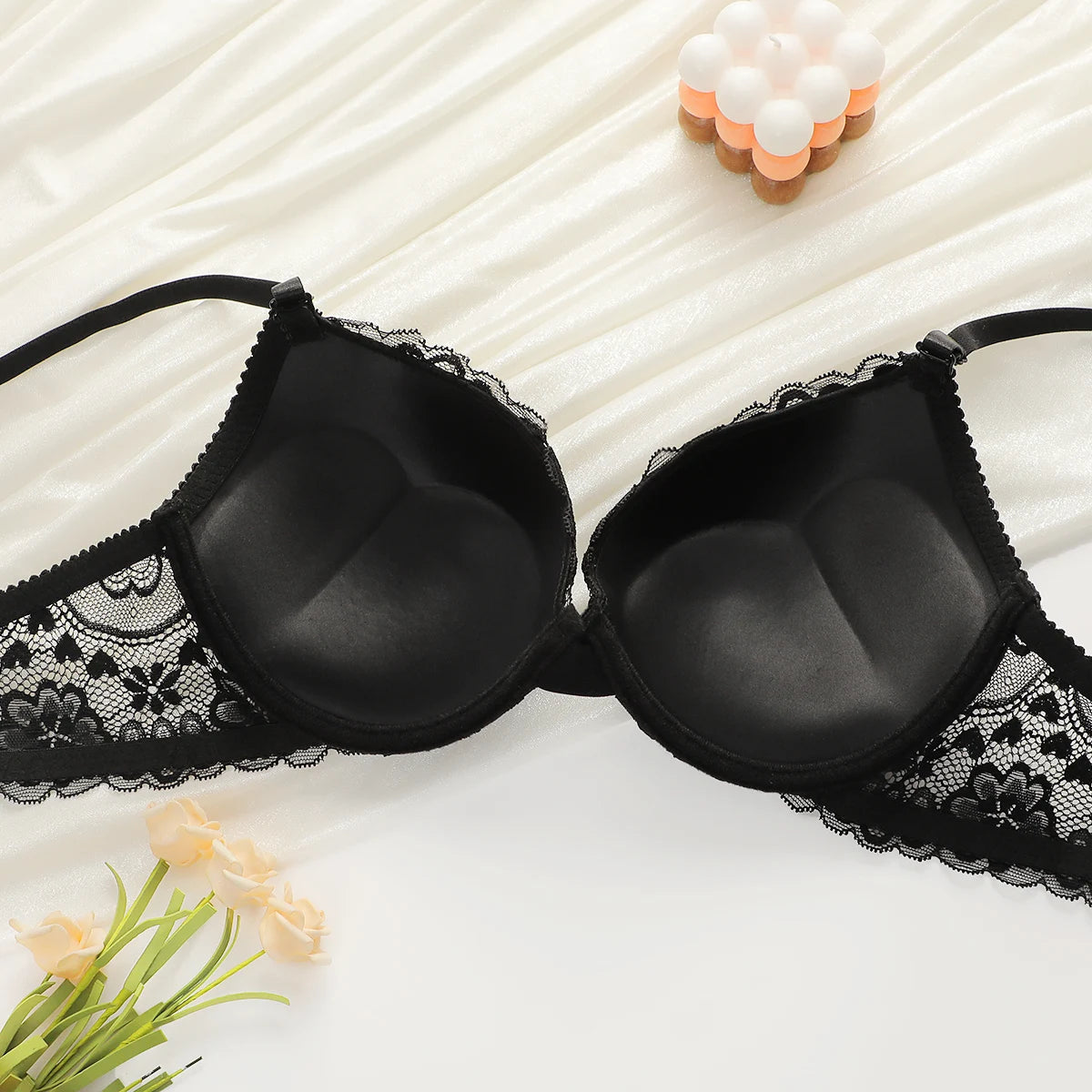 Ladies Push Up Transparent Bra Panty Set.