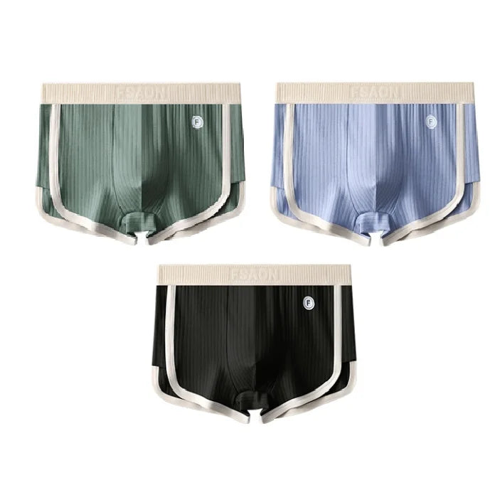 Men's 100% Cotton Solid Striped Boxers
