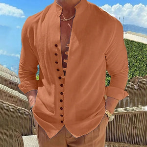 Men's Solid Color Long Sleeve Shirt