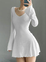 Load image into Gallery viewer, White Long Sleeve Flare Dress
