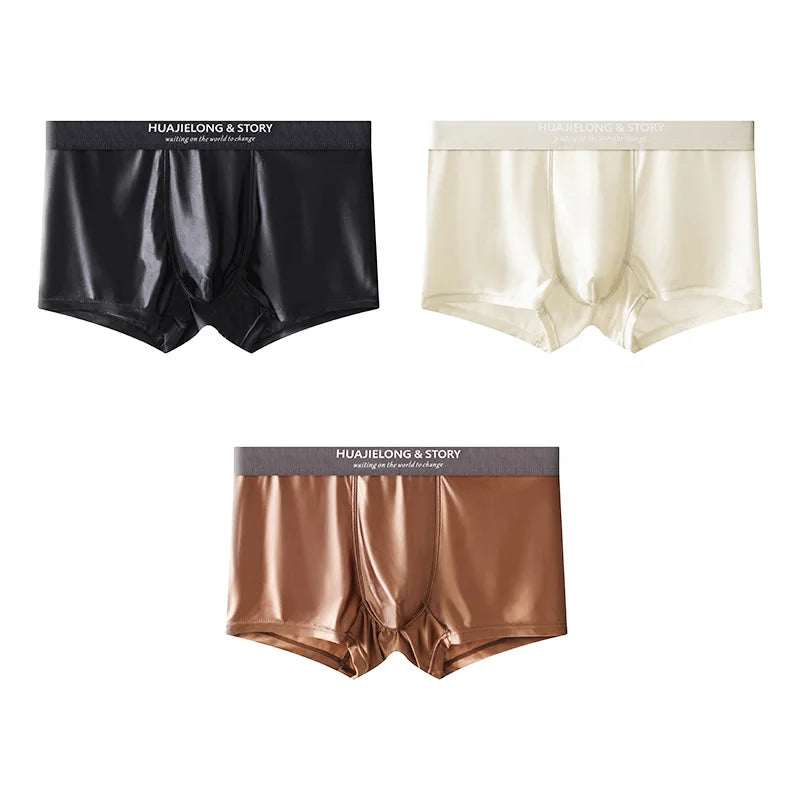 Men's Breathable Thin Satin Silk Boxers