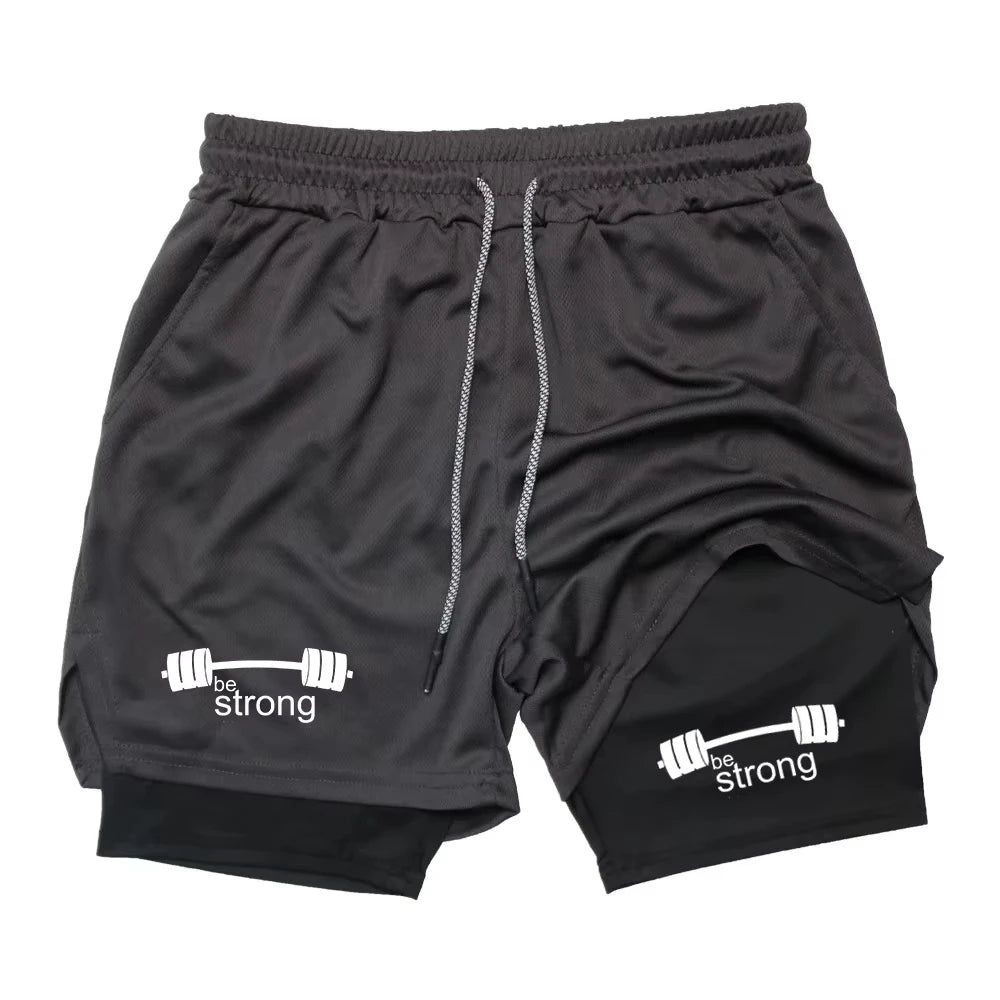 Men's 2-in-1 Fitness Exercise Quick-Drying Shorts