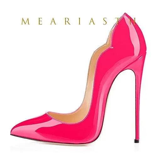 Women's 12cm High Heels Patent Leather Shoes.
