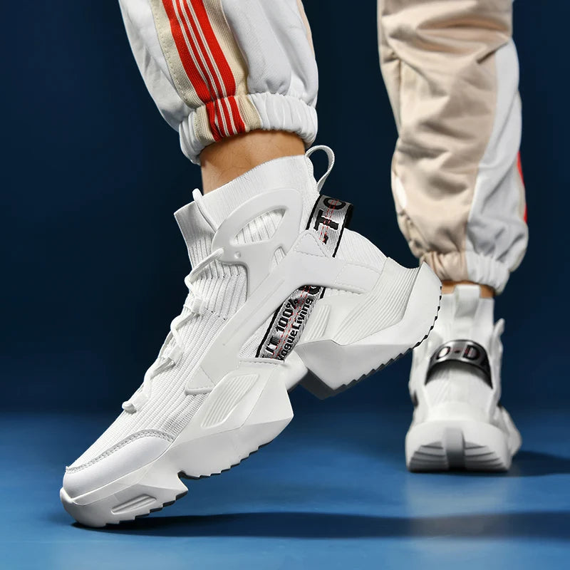 Retro Anti slip Brown High Top Male Sneakers