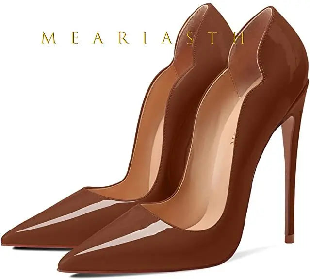 Women's 12cm High Heels Patent Leather Shoes.
