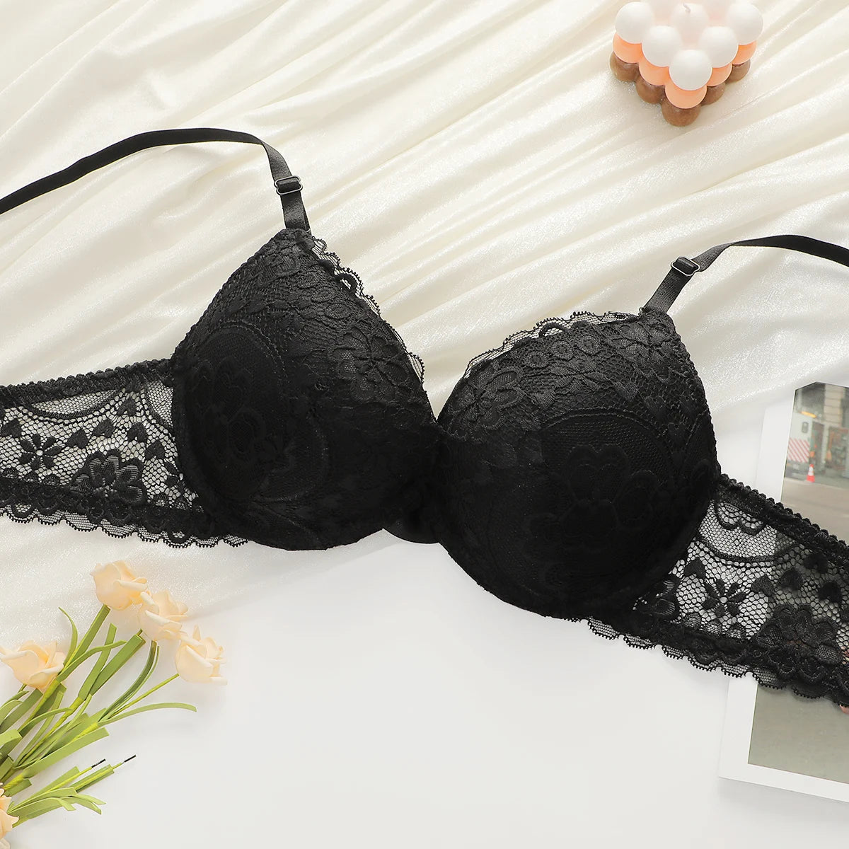 Ladies Push Up Transparent Bra Panty Set.