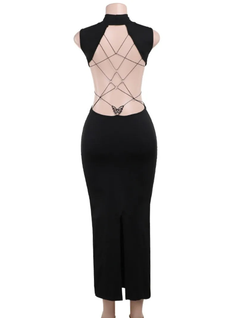Women Bodycon Hollow Out Long Party Dress