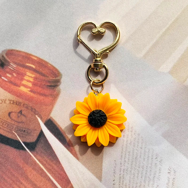 Creative Sunflower Love Heart Keychains