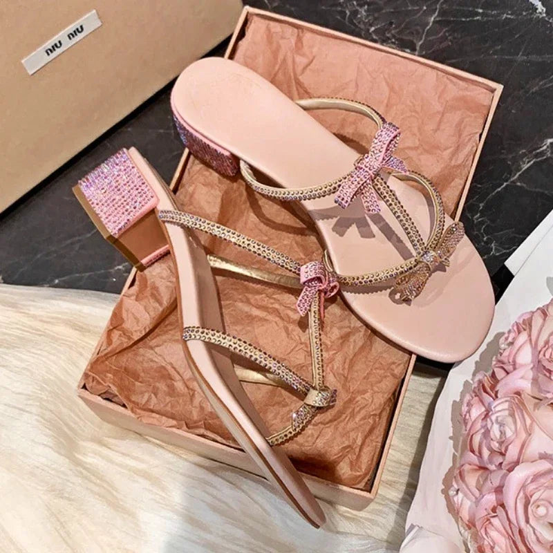 Shiny Rhinestone Sandals For Women.
