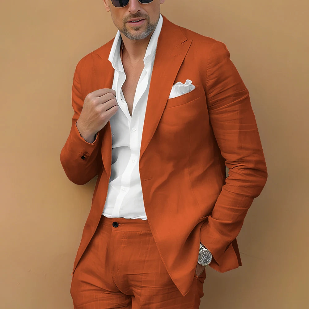New Men's Digital Print Casual Suit