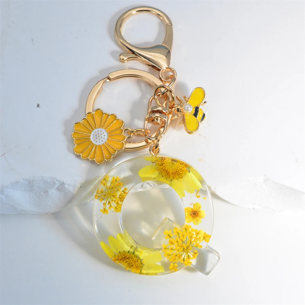 Cute Artificial Pearl Bee Pendant Keychain