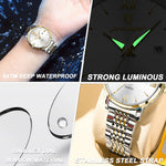 Load image into Gallery viewer, Waterproof Luminous Date Gold Watch For Women
