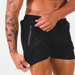 Load image into Gallery viewer, Men&#39;s Drawstring with Mesh Lining Zipper Casual Shorts
