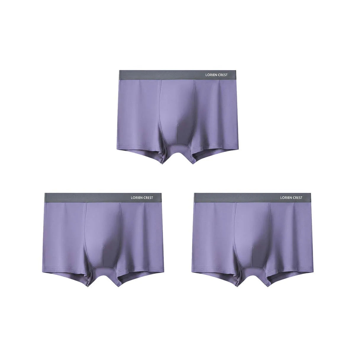 3-piece set of men's breathable, thin satin silk boxers