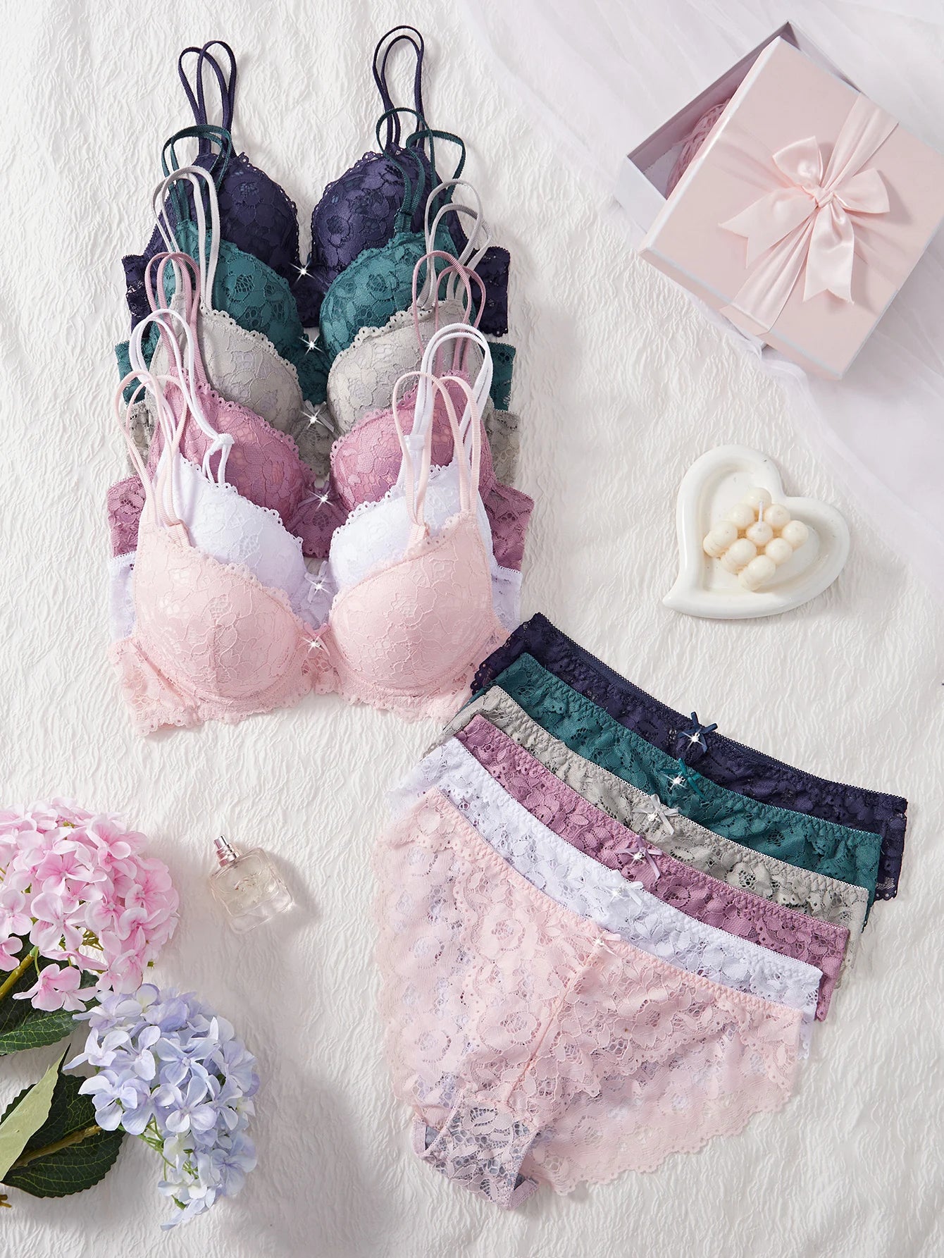 Women's 6-Piece Lace Underwear Set.