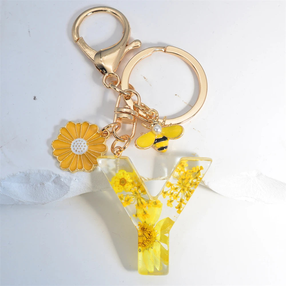 Cute Artificial Pearl Bee Pendant Keychain