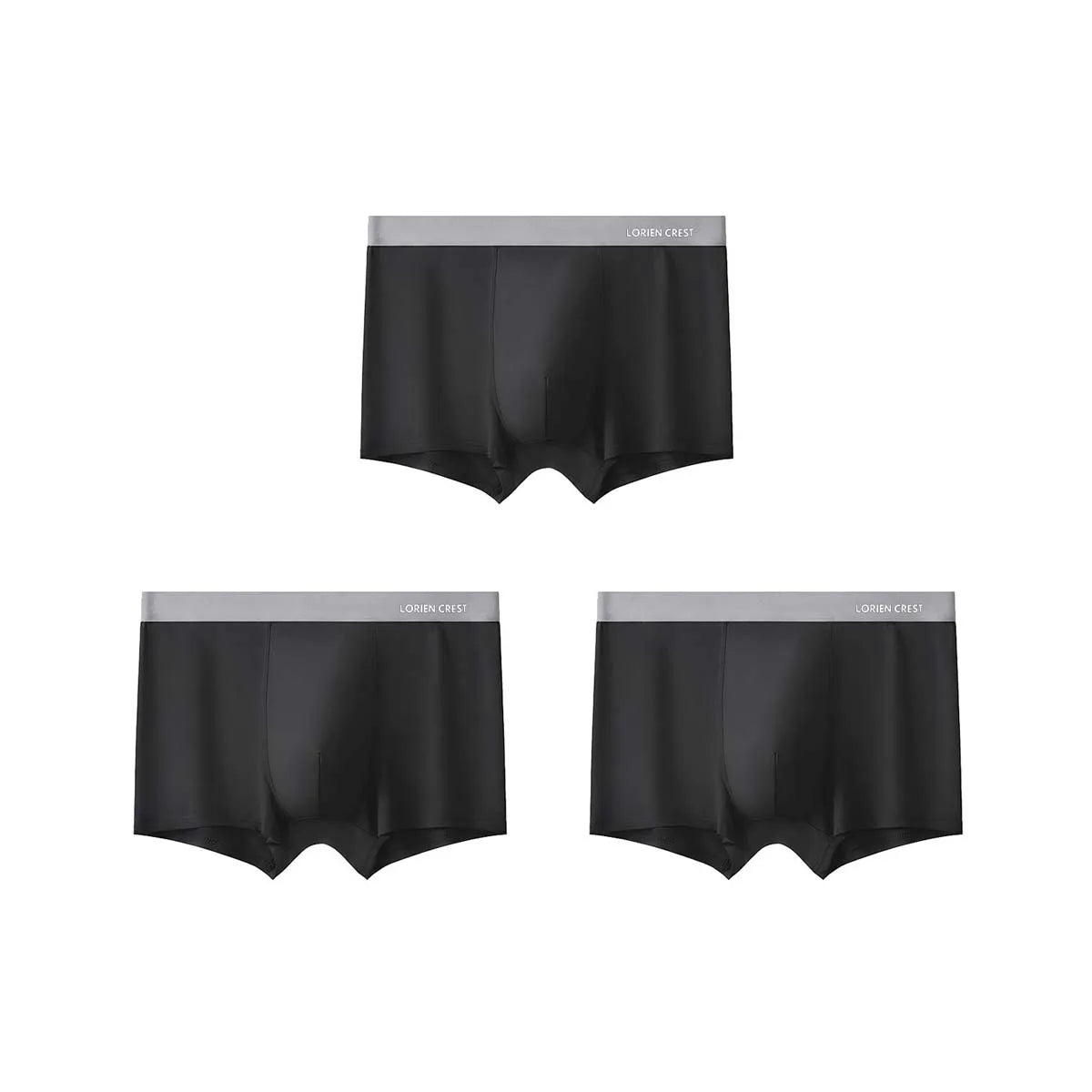 3-piece set of men's breathable, thin satin silk boxers