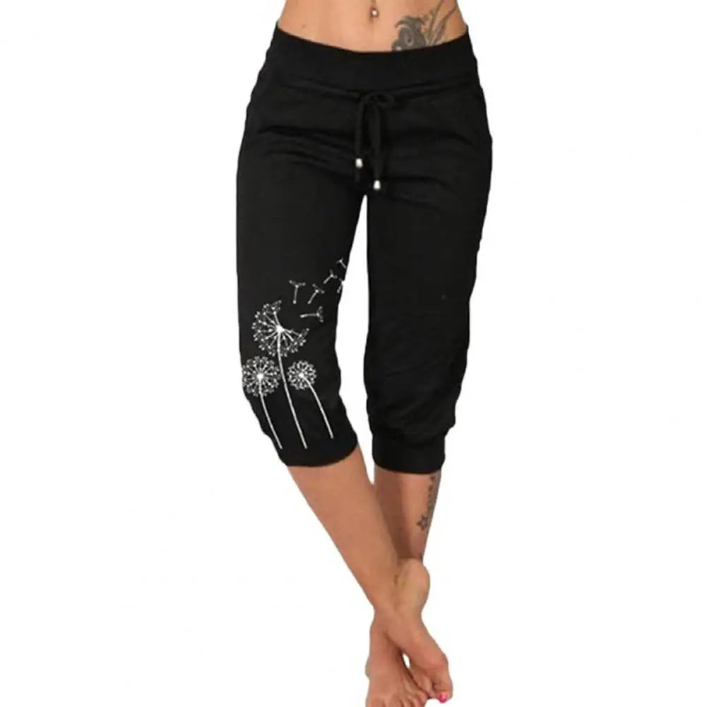 Women Cropped High Waist Pants