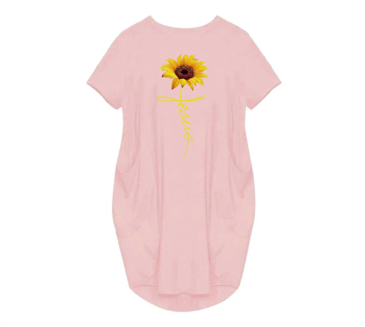 Women's Faith Sunflower Print Loose Size Dress