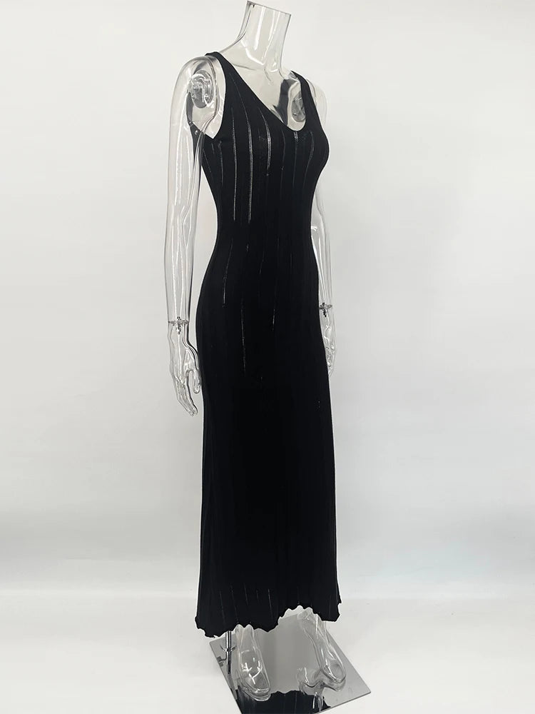 Trendix Knitted Elegant Long Backless Dress