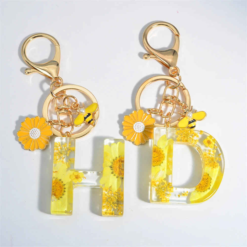 Cute Artificial Pearl Bee Pendant Keychain