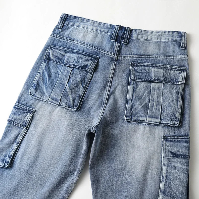Men’s Wide Leg Cargo Streetwear Jeans
