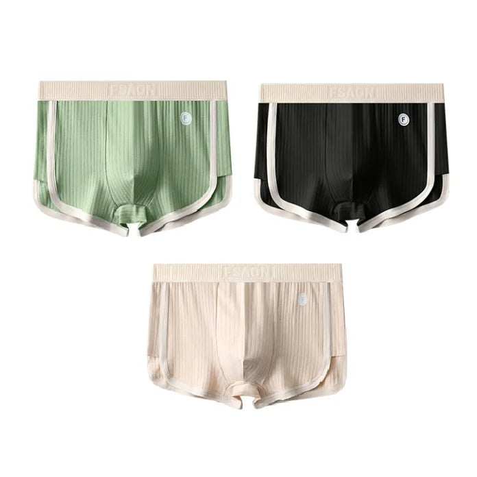 Men's 100% Cotton Solid Striped Boxers