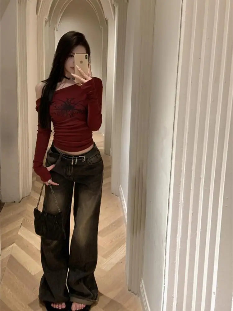 Girls Long Sleeve Off Shoulder Top