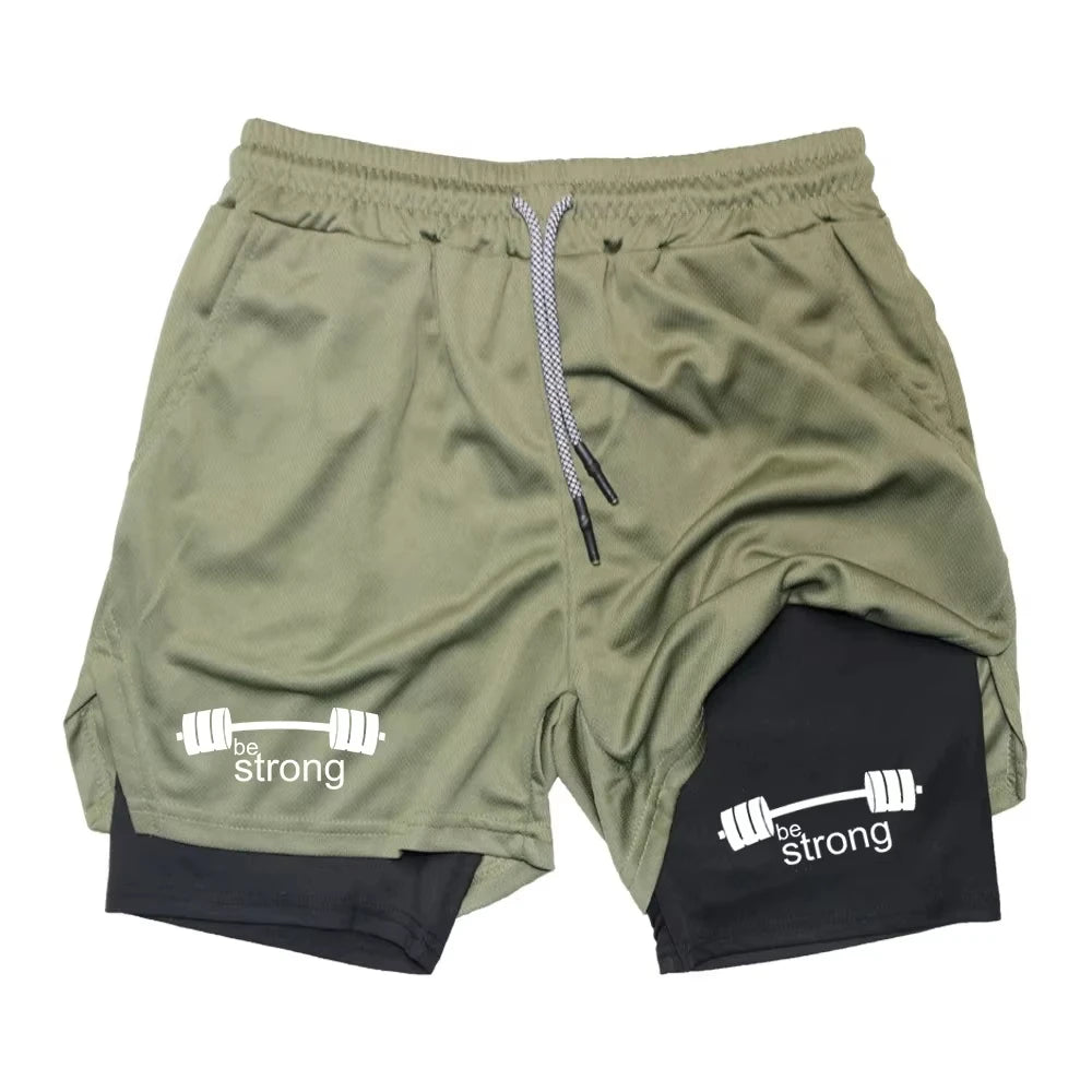 Men's 2-in-1 Fitness Exercise Quick-Drying Shorts