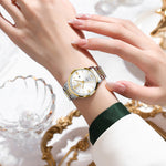 Load image into Gallery viewer, Waterproof Luminous Date Gold Watch For Women
