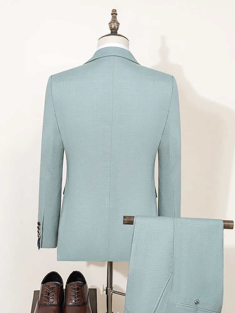 Men's Green Slim Fit Formal Business Suit