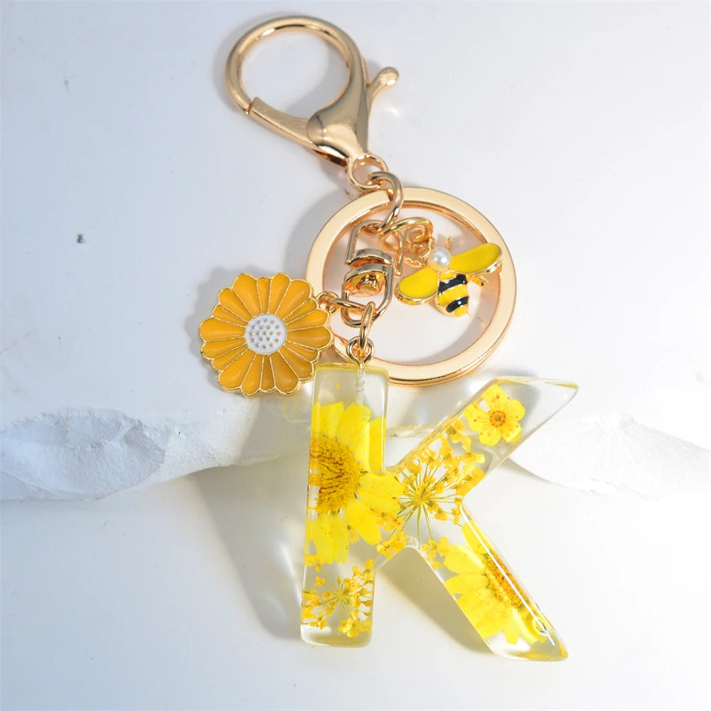 Cute Artificial Pearl Bee Pendant Keychain