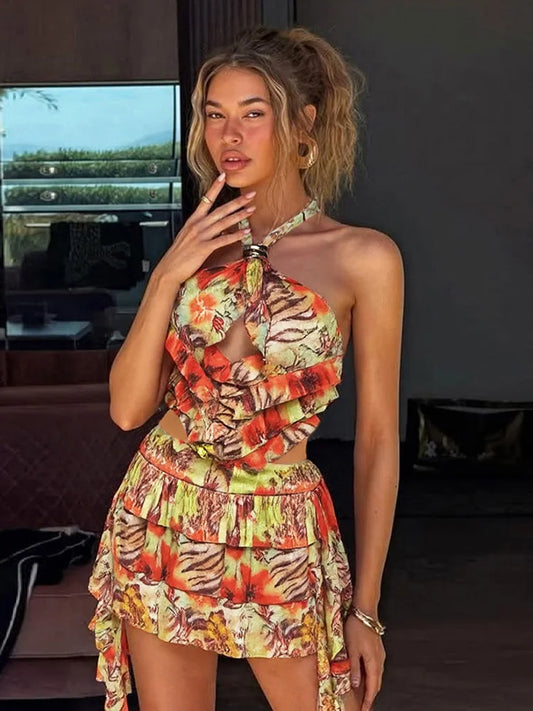 Sisterlinda Women Backless Mini Dress