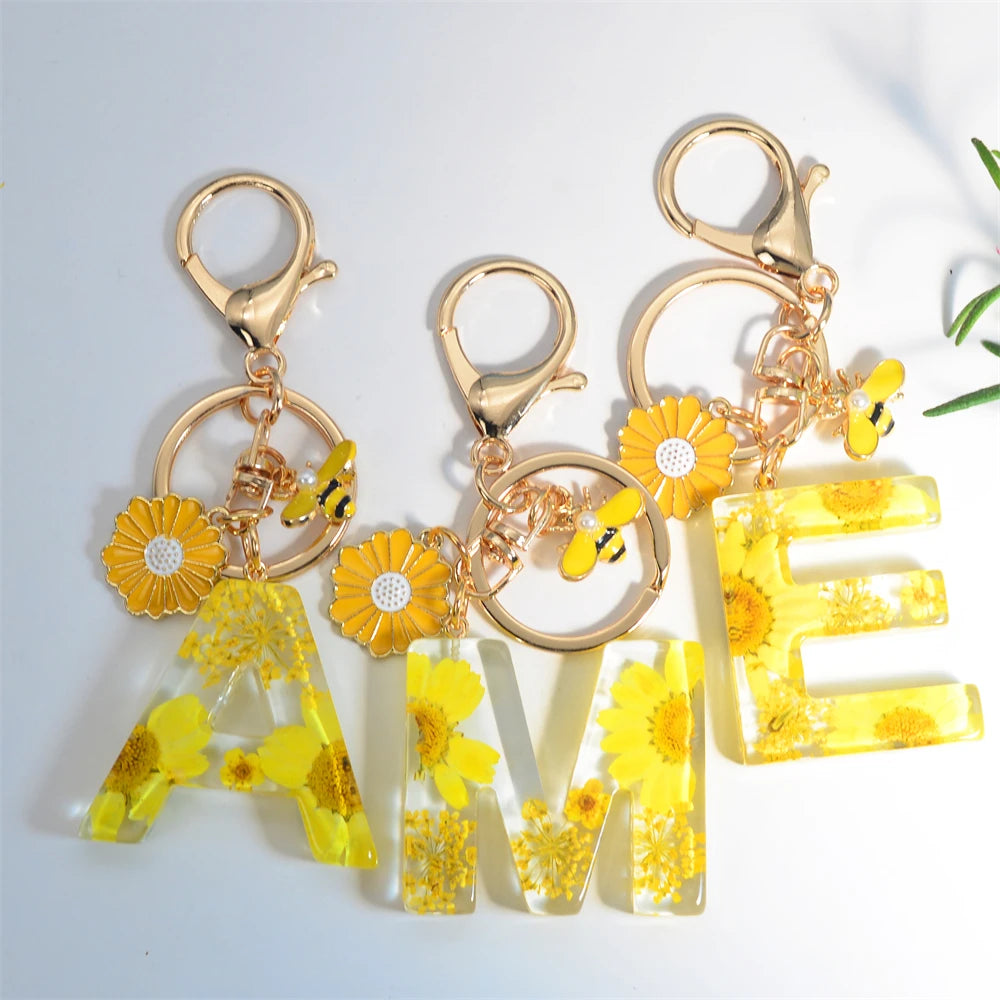 Cute Artificial Pearl Bee Pendant Keychain