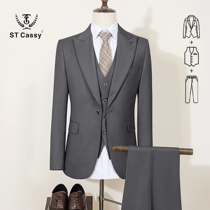Men's Green Slim Fit Formal Business Suit